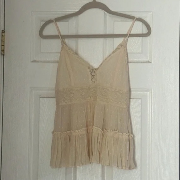 American Eagle Outfitters Tops - American Eagle Peasant Style Tank Cream Color Size Small